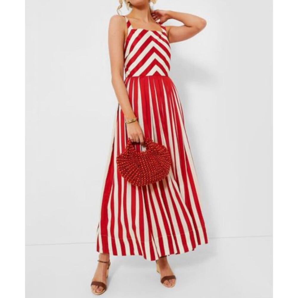 Tuckernuck Red and White Striped Midi Sundress